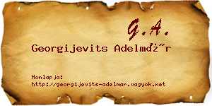 Georgijevits Adelmár névjegykártya